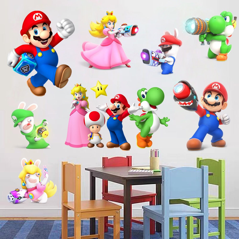 Mario stickers Super Mario stickers Children's room cartoon self-adhesive waterproof stickers wall stickers - V.I.P Digital Presence