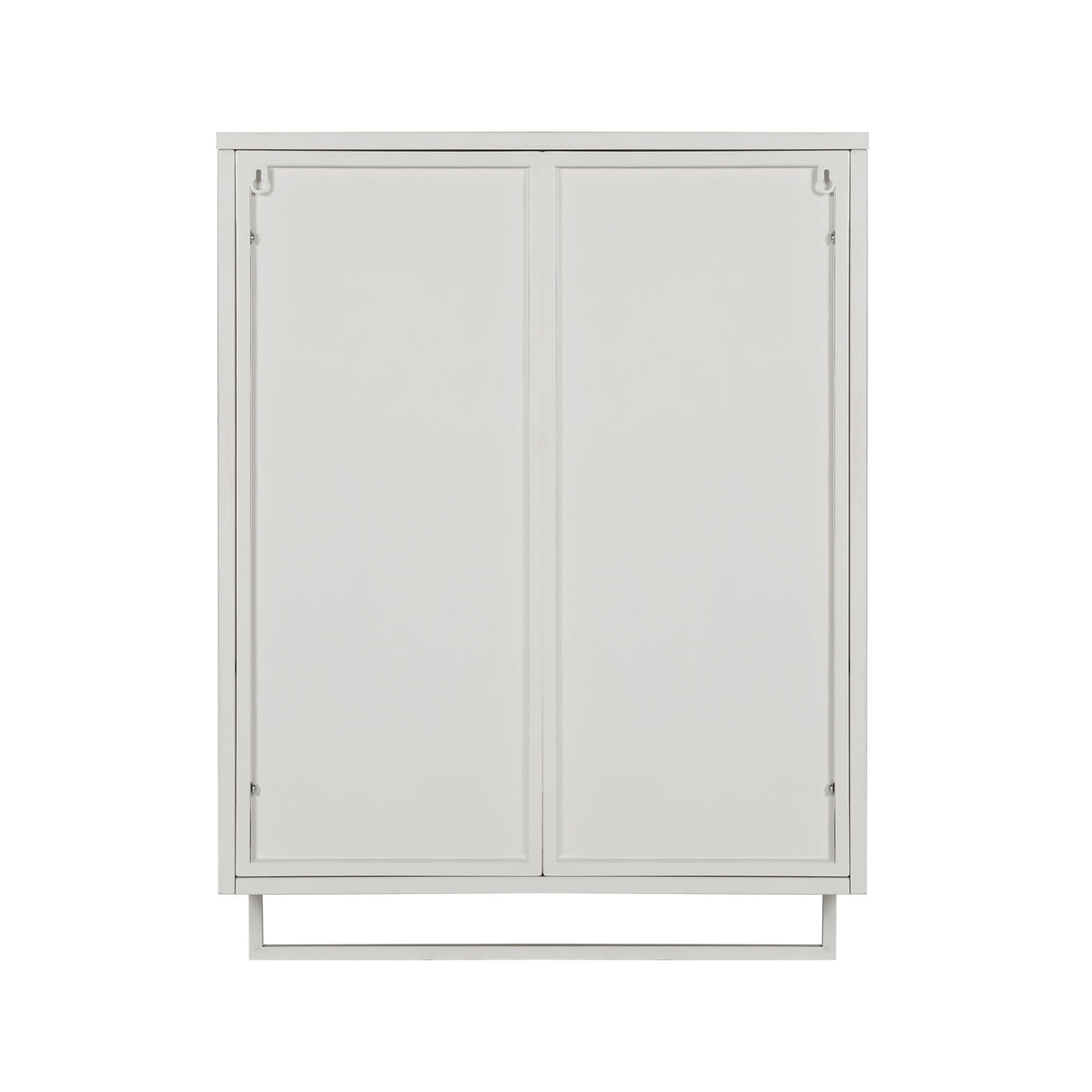 23.62"Glass Doors Modern Two-door Wall Cabinet with Featuring Two-tier Enclosed Storage an Open Shelf and Towel Rack