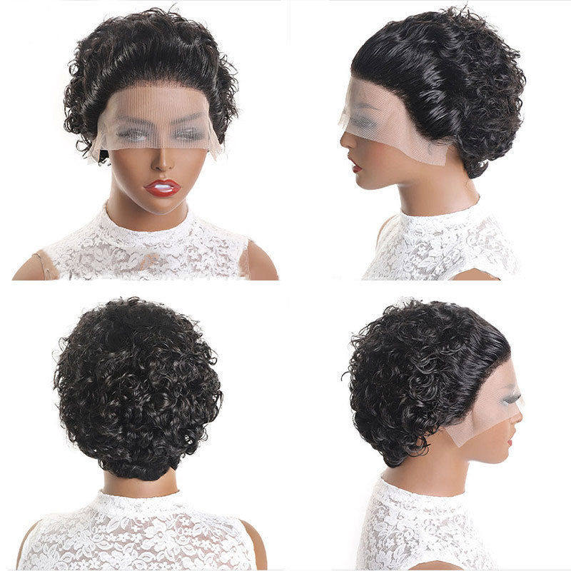 New front lace headgear wig short pixie headgear human hair real hair headgear - V.I.P Digital Presence
