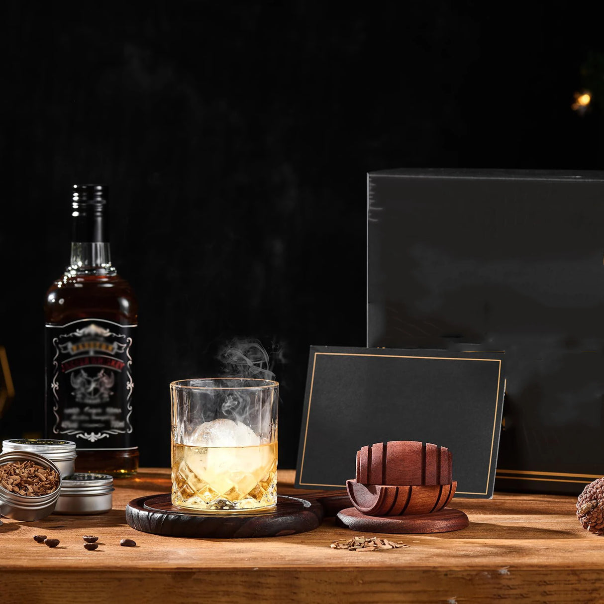 New Barrel Cocktail Smoking Kit with Wood Chips 4 Flavors Old Fashioned Drink Smoker Infuser for Bar Drinks Kitchen - V.I.P Digital Presence