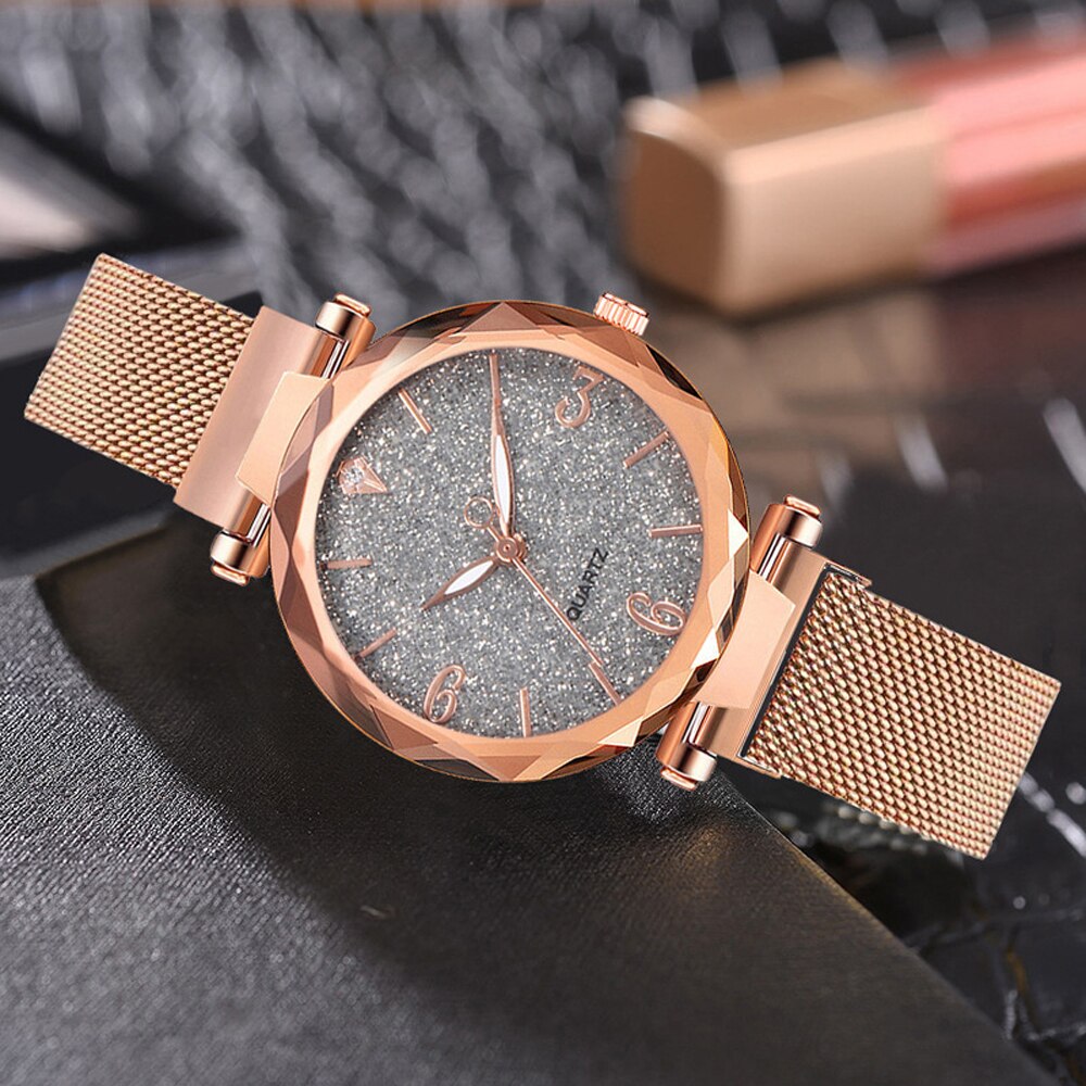 Rose Gold Women Watch Top Brand Luxury Magnetic Starry Sky Lady Wrist Watch Mesh Female Clock For Dropship relogio feminino - V.I.P Digital Presence