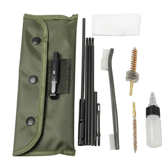 Airsoft M4 M16 Rifle Gun Cleaning Kit 10 Pieces .22 .30cal 5.56mm Brushes Set Clean Rod Convenient Nylon Case Hunting Accessory - V.I.P Digital Presence