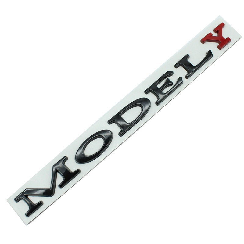Suitable for Tesla Model 3/Y modified metal rear badge MODELY red letter car badge sticker - V.I.P Digital Presence