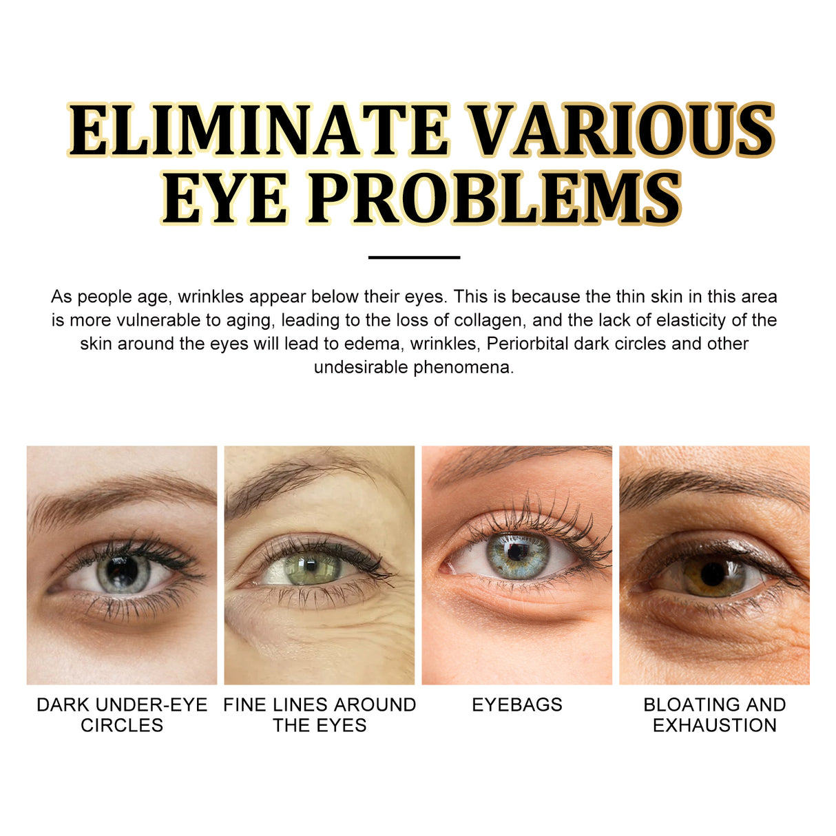 Gold Snail Collagen Eye Mask, Reduces Fine Lines And Puffiness, Hydrates Tightens And Anti-wrinkle Eye Mask