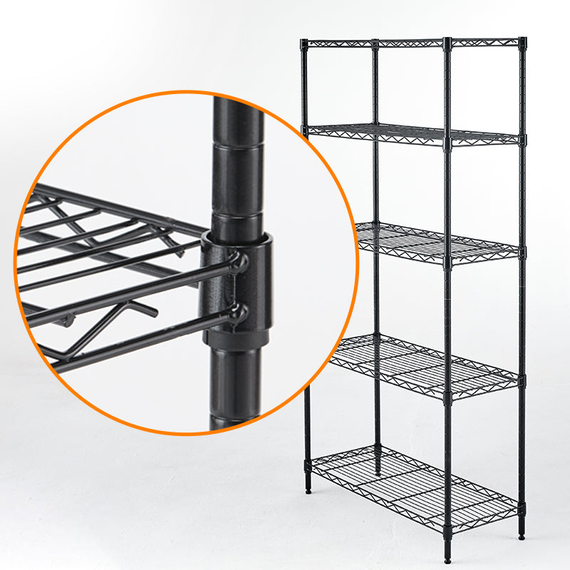 Metal wire rack storage rack adjustable rack, vertical storage rack unit (black, 35.7L x 14W x 71H) - V.I.P Digital Presence