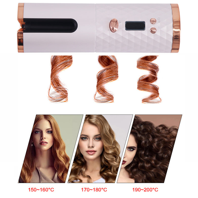 New Portable USB Charging Models Automatic Curling Iron Intelligent LCD Home Mini Lazy Hair Curler - V.I.P Digital Presence
