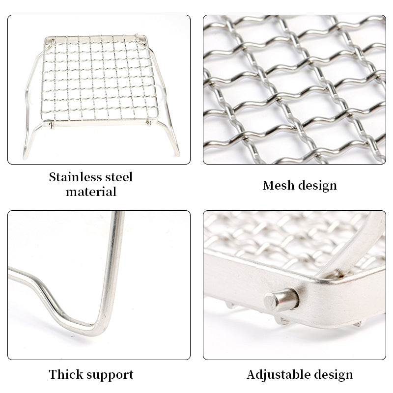 Outdoor Stainless Steel Stove Head Support Portable Folding Barbecue Grill Set Pot Rack Grid Grill Support Grill - V.I.P Digital Presence