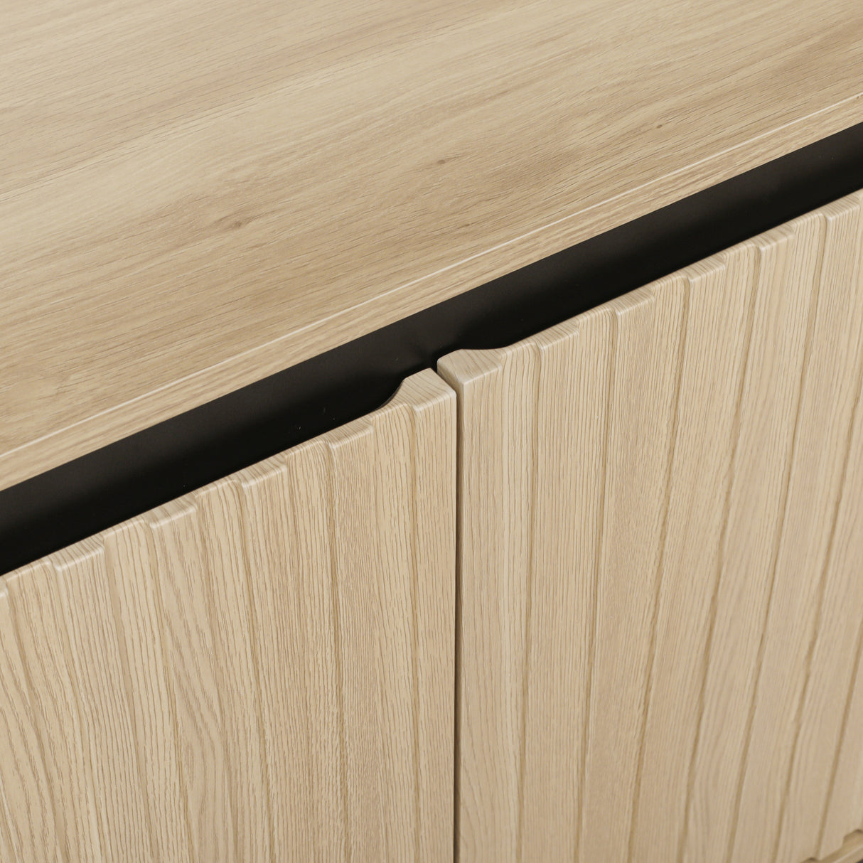 Engraved 3-door side panel with LED, self-service cabinet storage cabinet, modern coffee bar cabinet with adjustable shelf - V.I.P Digital Presence