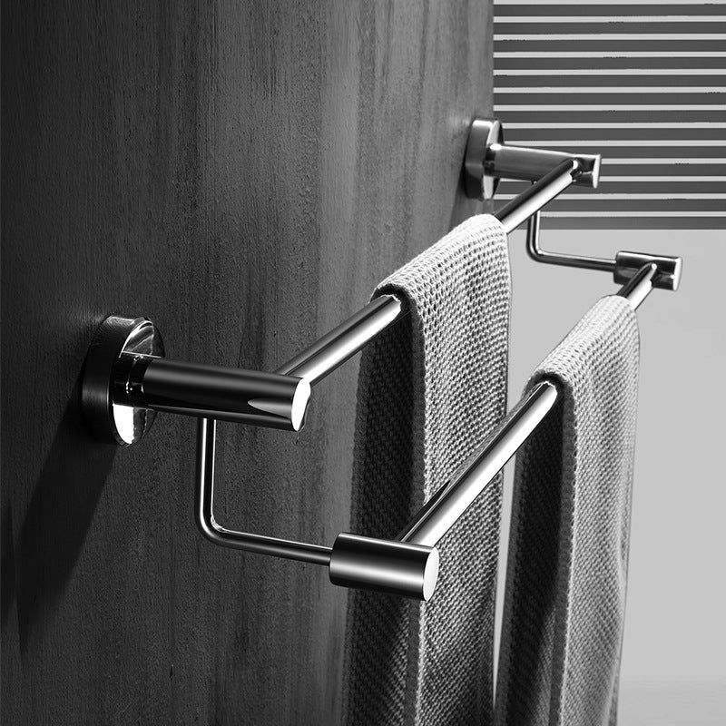 304 stainless steel towel rack, non perforated, bathroom towel double pole hanging rack, household towel rack - V.I.P Digital Presence