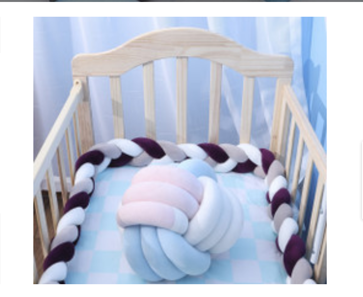 100cmBaby Bumper Bed Braid Knot Pillow Cushion Bumper for Infant Kids Crib Protector Cot Bumper Room Decor Anti-collision Bumper - V.I.P Digital Presence