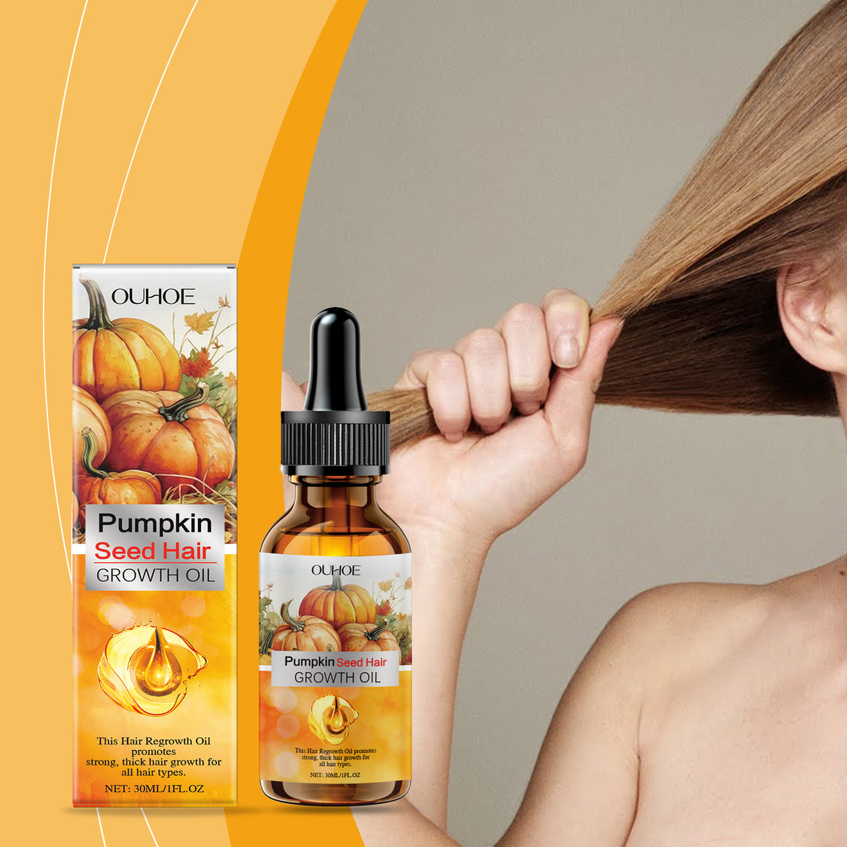 Pumpkin Seed Hair Care Essential Oil Is Bright And Supple, Improves Hair, Nourishes Hair Follicles, Protects And Strengthens Hair - V.I.P Digital Presence