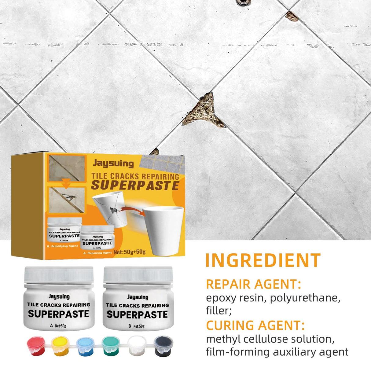 Tile Cracks Repairing Superpaste, Toilet Marble Floor Tile Pit Repair Crack Repair Adhesive Paste - V.I.P Digital Presence