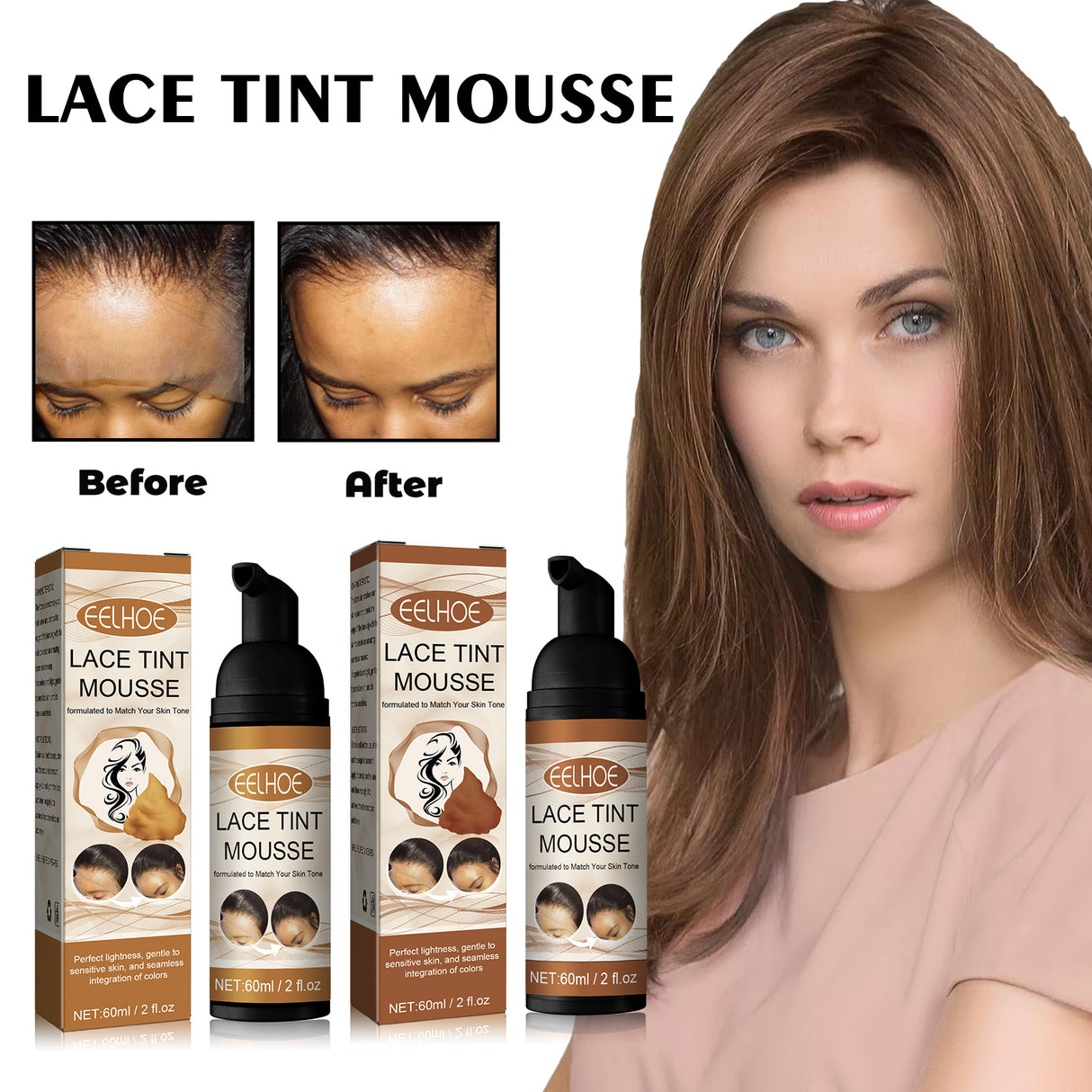 Lace Tint Mousse, No Damage Hair Easy To Color Wig Color Disposable Hair Conditioner - V.I.P Digital Presence