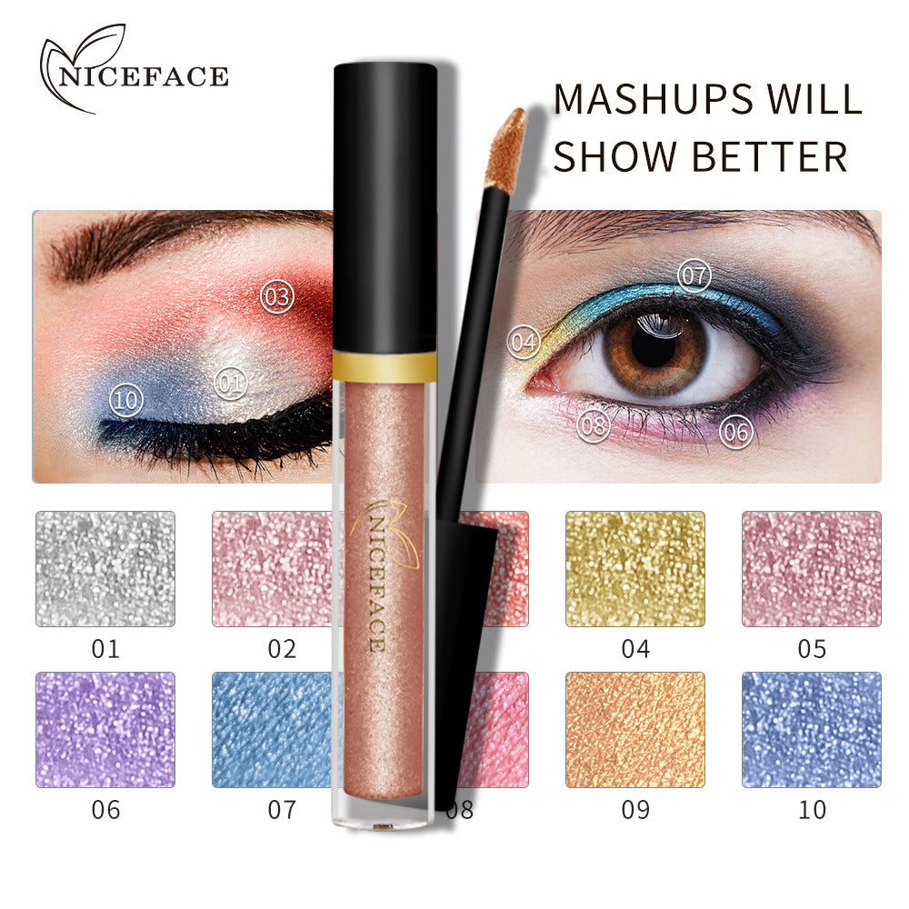 NICEFACE Colorful Shiny Eye Shadow Liquid Pearl Eye Shadow Diamond Liquid Eye Shadow Waterproof Not Smudge - V.I.P Digital Presence