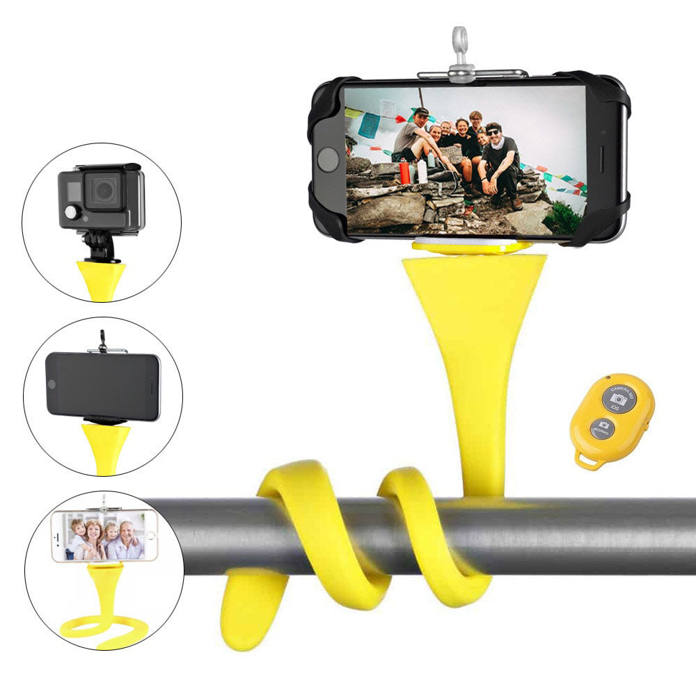 Flexible selfie stick monopod wireless Bluetooth tripod monkey holder for GoPro iPhone camera phone car bicycle universal - V.I.P Digital Presence