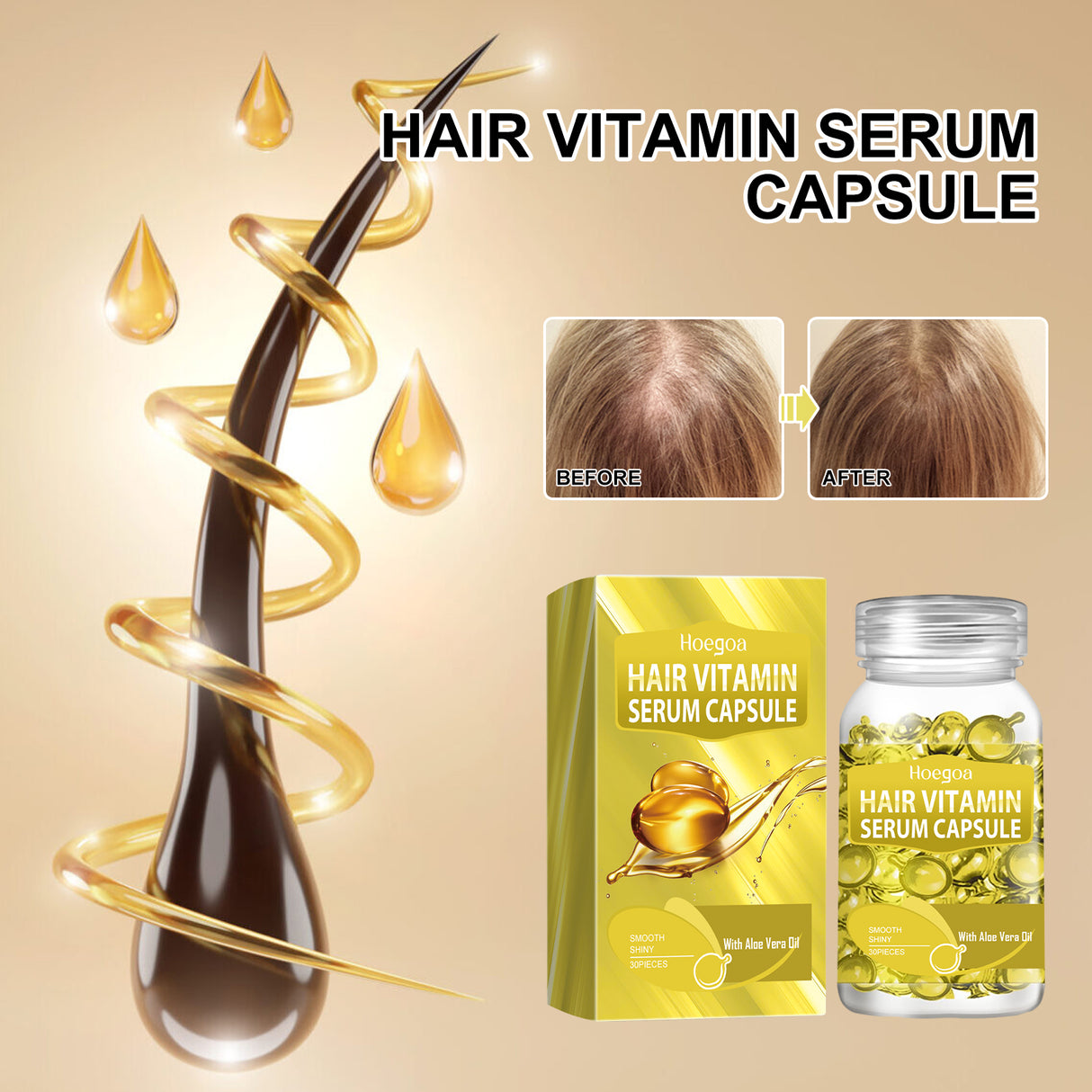 Yellow Hair Essential Oil Care Capsule Repair Scalp Dust, Moisturize And Protect Hair Soft And Shiny - V.I.P Digital Presence