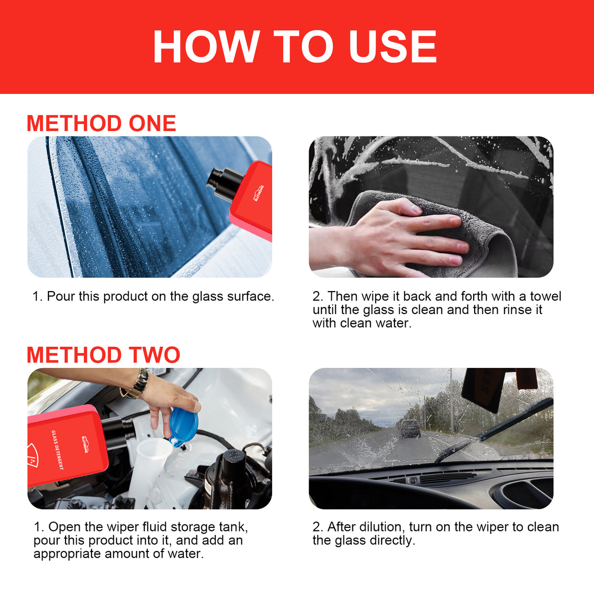 RAYHONG Glass Detergent, Car Front Windshield Window Stain Remover Oil Film Cleaner - V.I.P Digital Presence