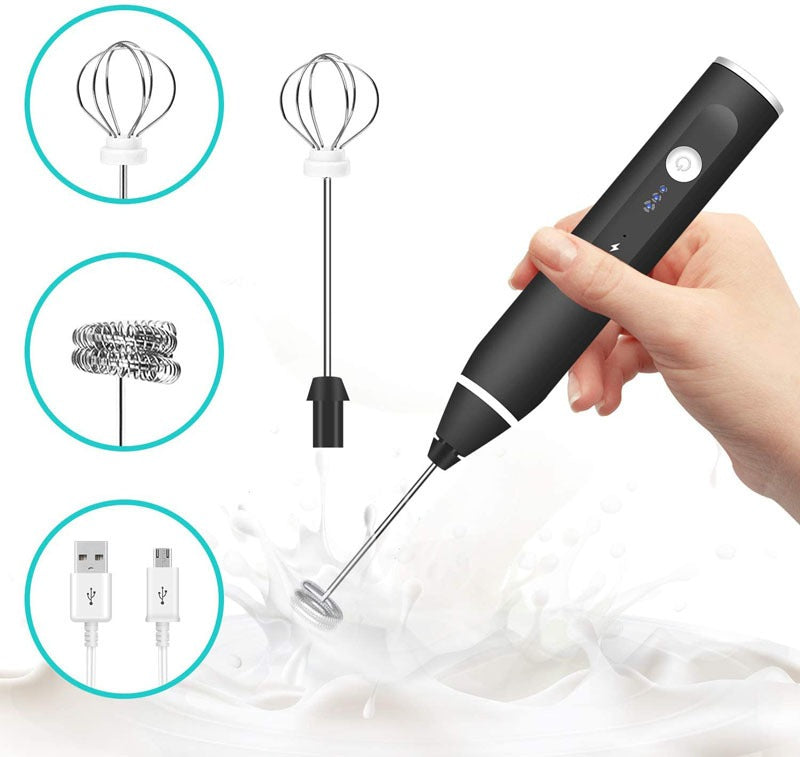 3-Piece Electric Milk Frother And Whisk Set - V.I.P Digital Presence