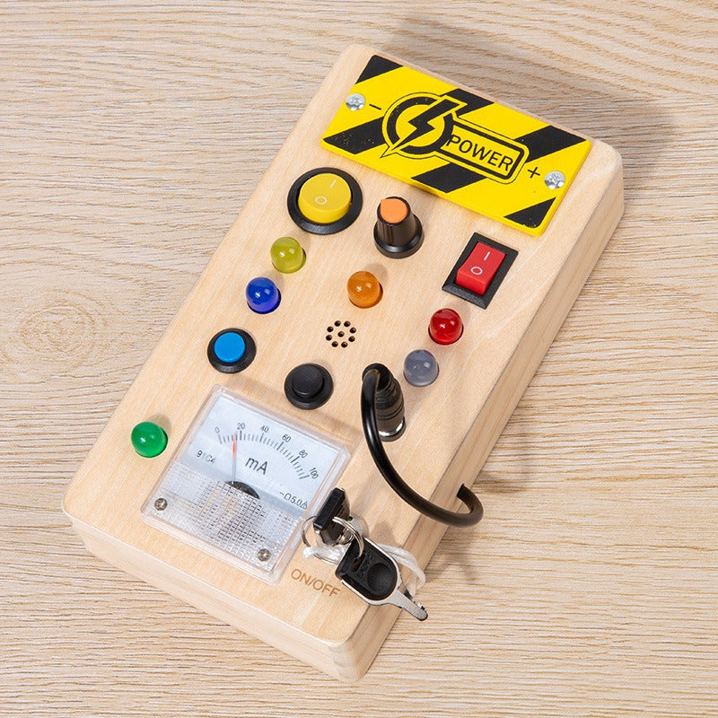 Montessori Busy Board Sensory Toys Wooden with LED Light Switch Control Board Travel Activities Kids Games for 2-4 Years Old - V.I.P Digital Presence