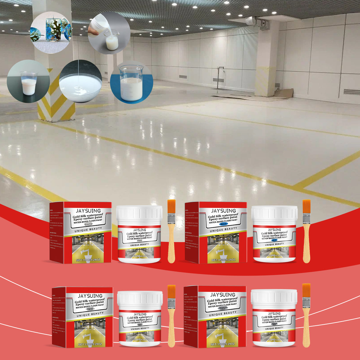 Waterproof Epoxy Floor Paint Household Wall Floor Waterproof Anti-Crack Cover Stains Renovation Paste - V.I.P Digital Presence