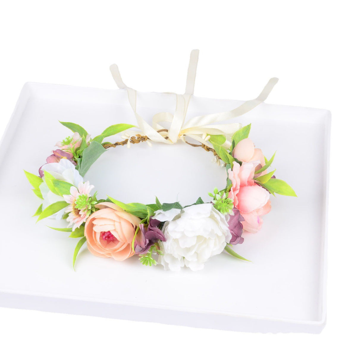 Girl's flower wreath, European and American popular headband, Korean style bride, wedding studio, outdoor photography, headwear - V.I.P Digital Presence