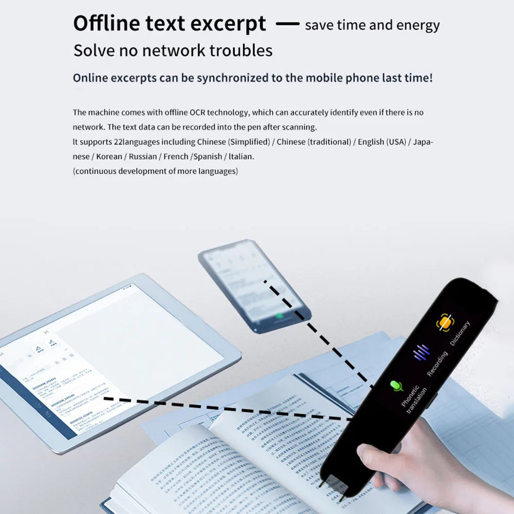 Smart AI Scan Reader Portable Voice Translator Scanner Pen WIFI AI Voice Languages Translator For Dyslexia Autism - V.I.P Digital Presence