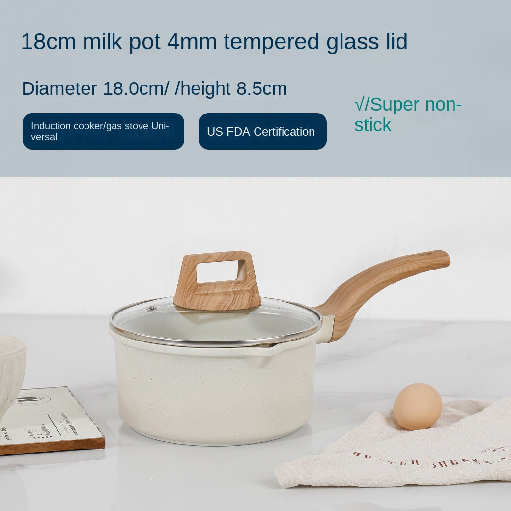 Medical stone non-stick pot soup pot stew pot frying pan wok milk pot frying pan steaming marble granite pot set - V.I.P Digital Presence