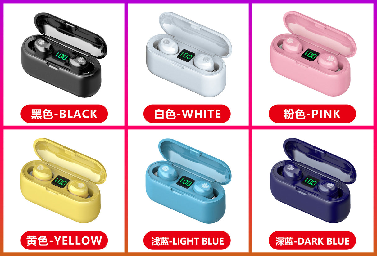 M10M30 Bluetooth Headset High-Capacity Wireless Private Model TWS New F9 Smiley Face Binaural 5.1 Noise Cancellation - V.I.P Digital Presence