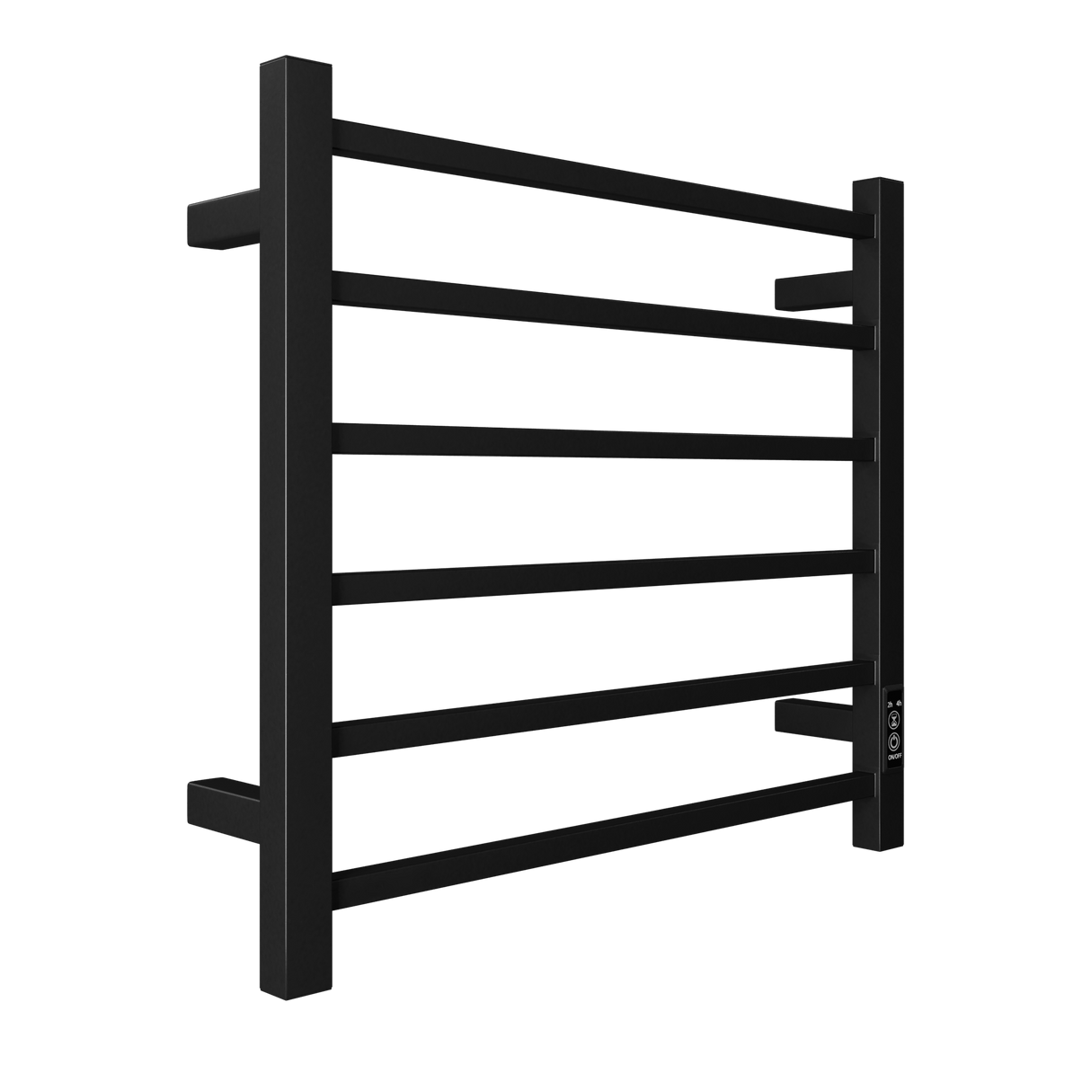 Towel Warmer 6 Bar Electric Heated Towel Rack Wall Mount Plug-in/Bath Towel Heater Matt-Black - Timer - V.I.P Digital Presence