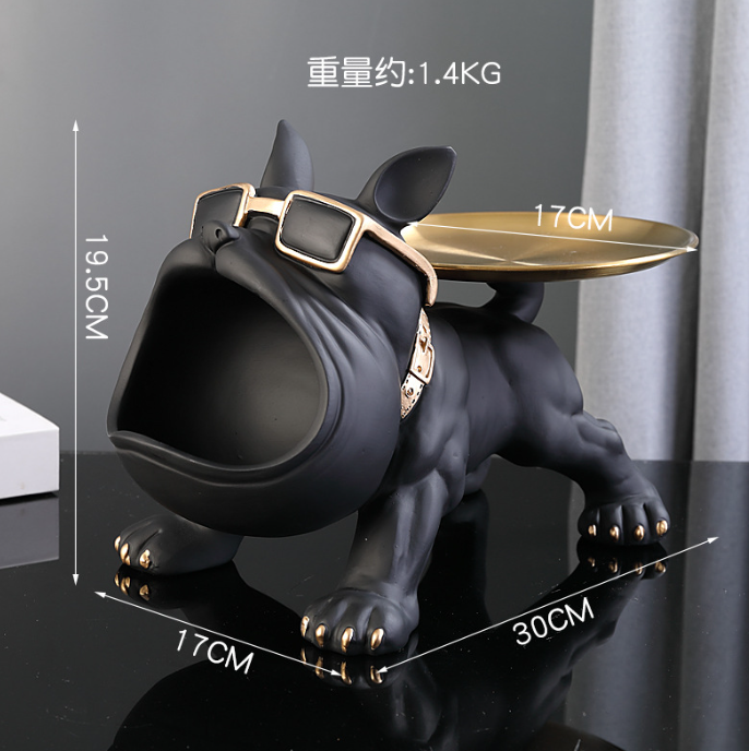 Creative Wealth Dog Ornament Entrance Key Storage Tray Desktop Candy Plate Home Decoration - V.I.P Digital Presence