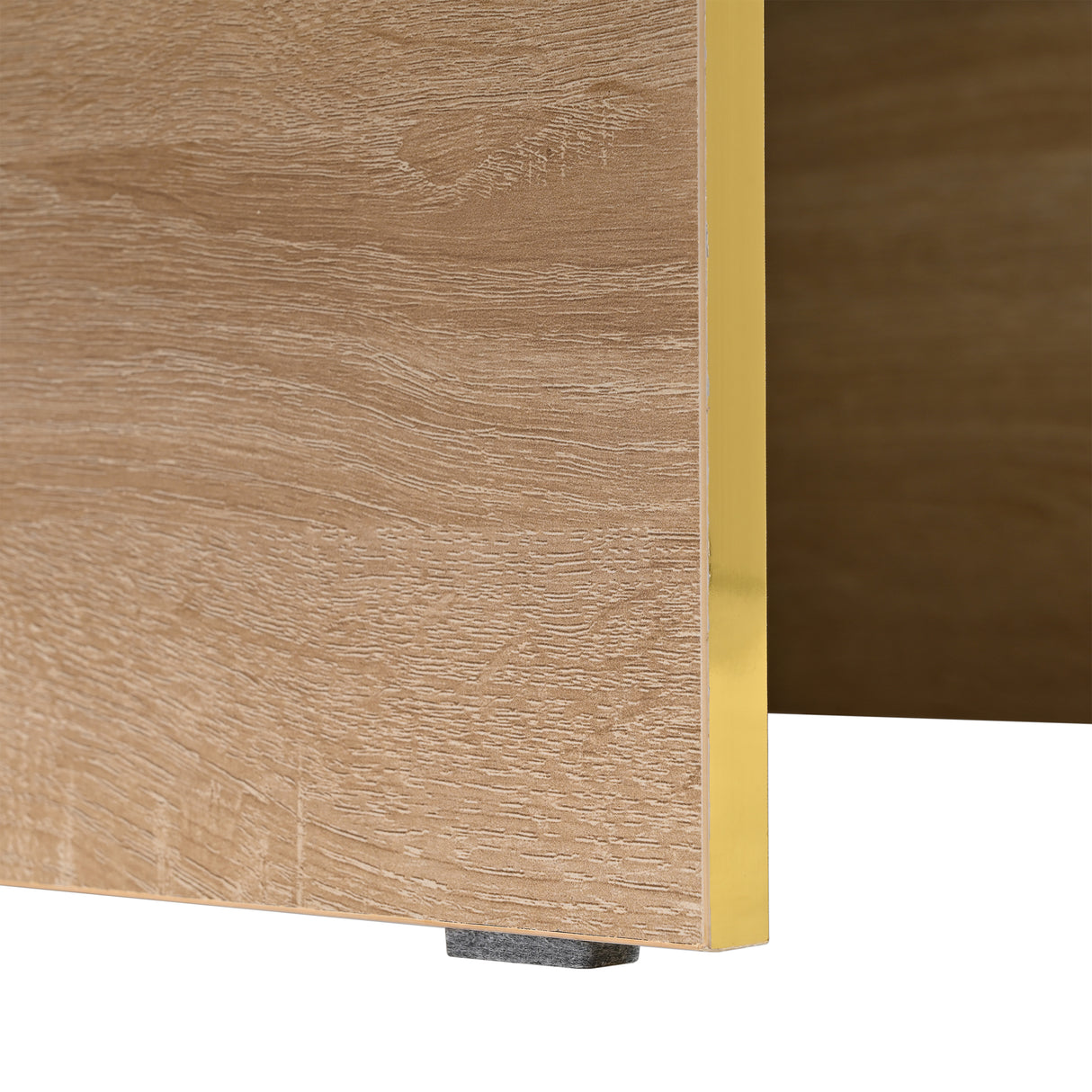 ON-TRANS 47.2 inch x 31.4 inch multifunctional rectangular sofa table with 2 drawers and gold wood grain leg center table, black - V.I.P Digital Presence