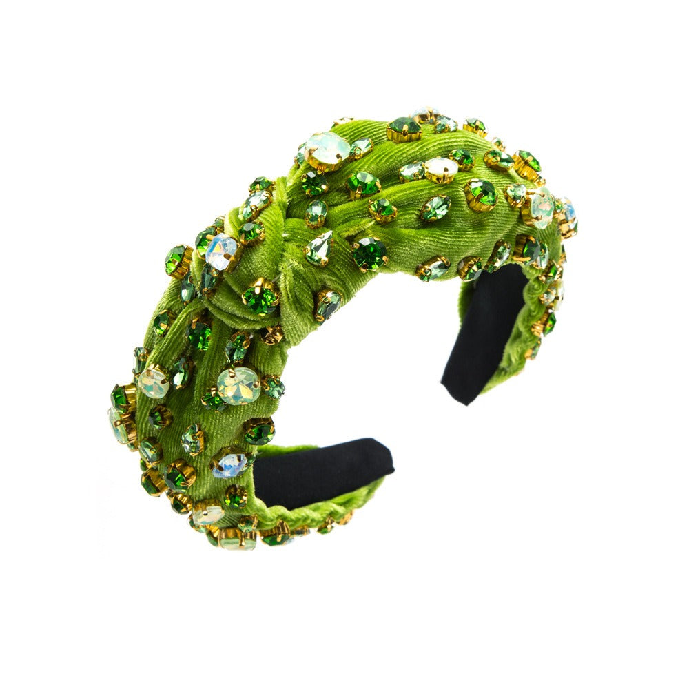 Velvet fabric knotted hair hoop full of starry colored drill bit hoop - V.I.P Digital Presence