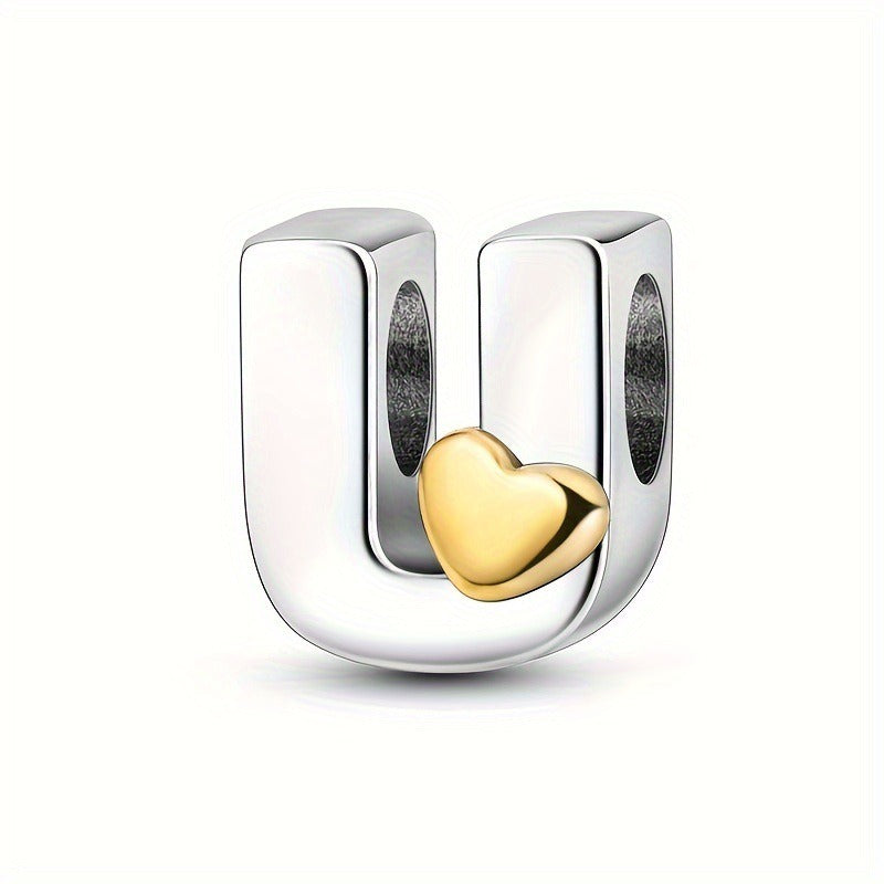 Copper Plated Silver English Letter Pendant Bead Bracelet Necklace Diy - V.I.P Digital Presence