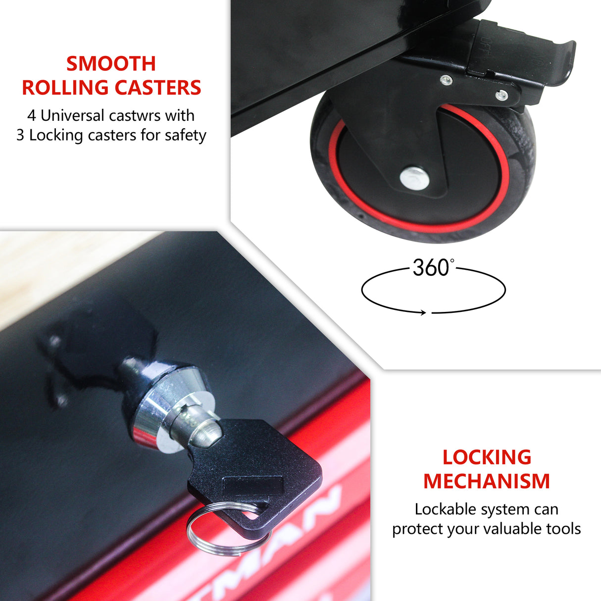 3 DRAWERS MULTIFUNCTIONAL TOOL CART WITH WHEELS AND WOODEN TOP - V.I.P Digital Presence