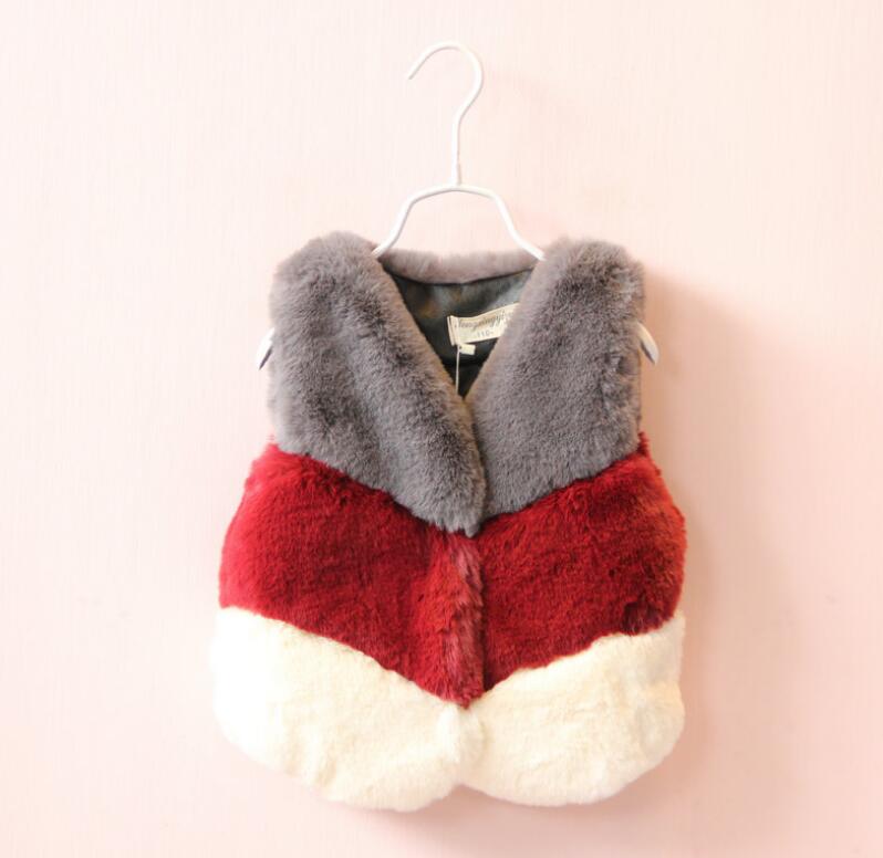 Melario Outerwear&Coats New autumn Winter Fashion Thick Warm Faux Fur Vest cute V-Neck Fur Patchwork Vest Girls clothes