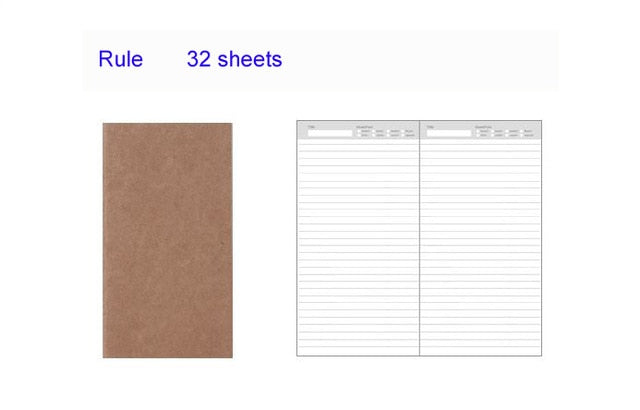 4.3x8.3 Midori Traveler's Notebook Refill 110mmx210mm Blank Dot Grid Paper Graph-paper Ruled 32 sheets - V.I.P Digital Presence