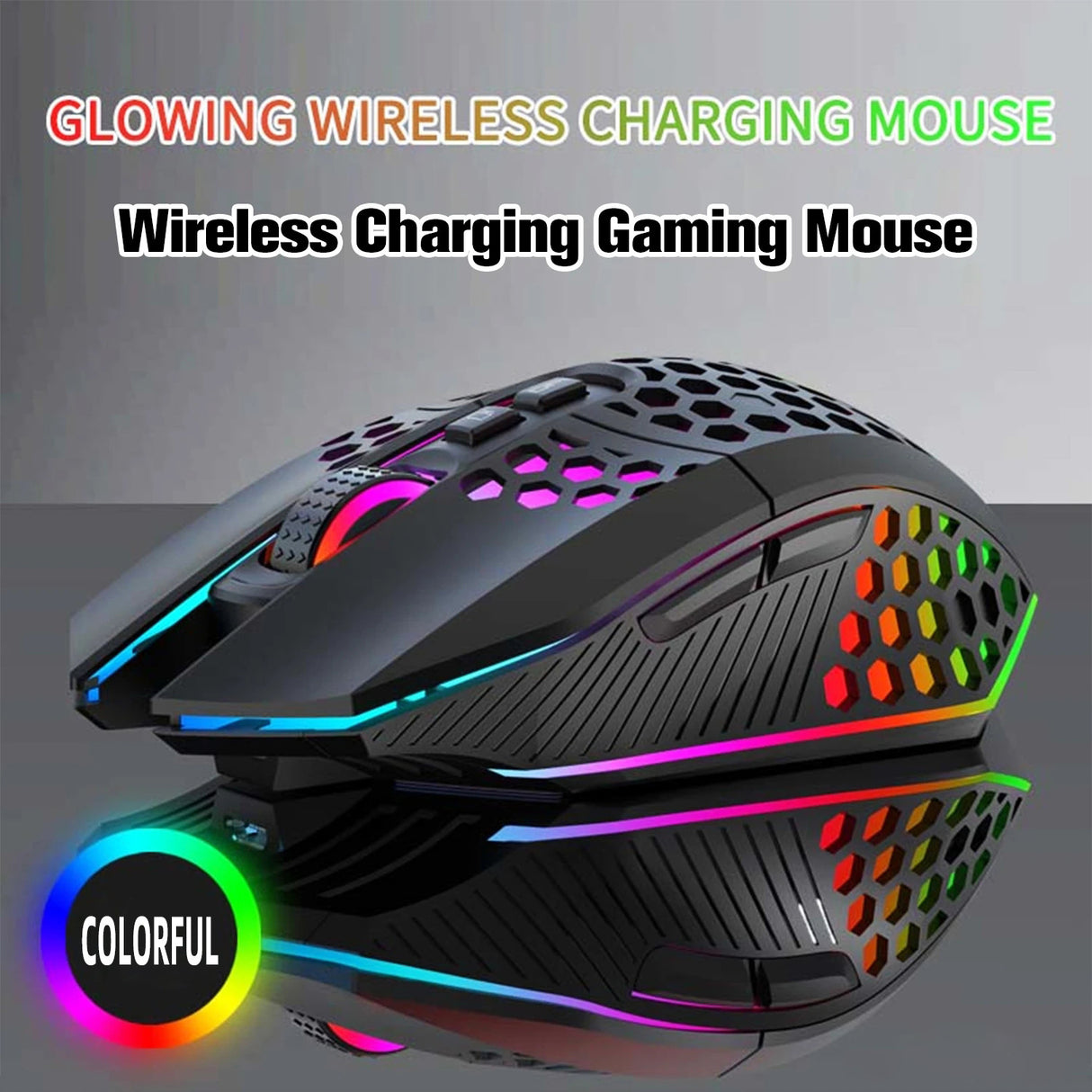 Lightweight hollow hole mouse, wireless rechargeable gaming light emitting computer, laptop, office mouse - V.I.P Digital Presence