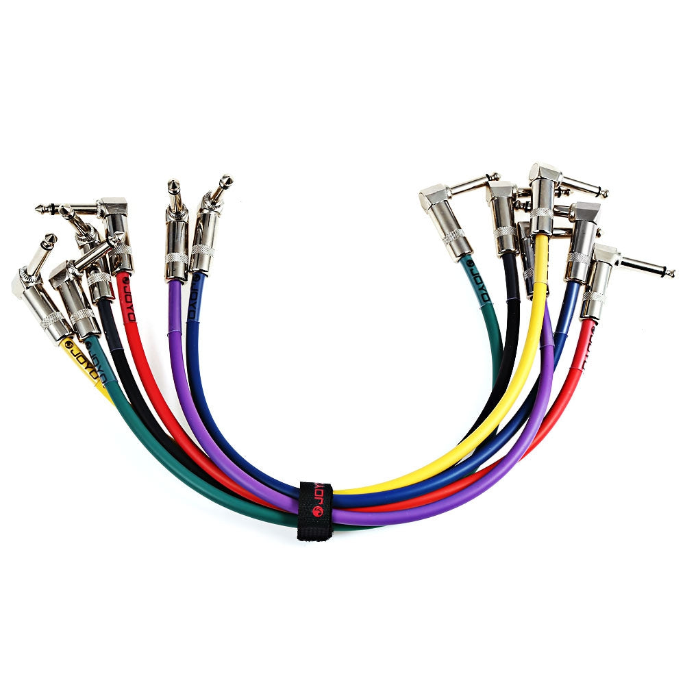 JOYO CM - 05 6pcs 1.2Ft Shielded Mono Cable Guitar Signal Line 6.3mm Male to 6.3mm Male Plug - V.I.P Digital Presence