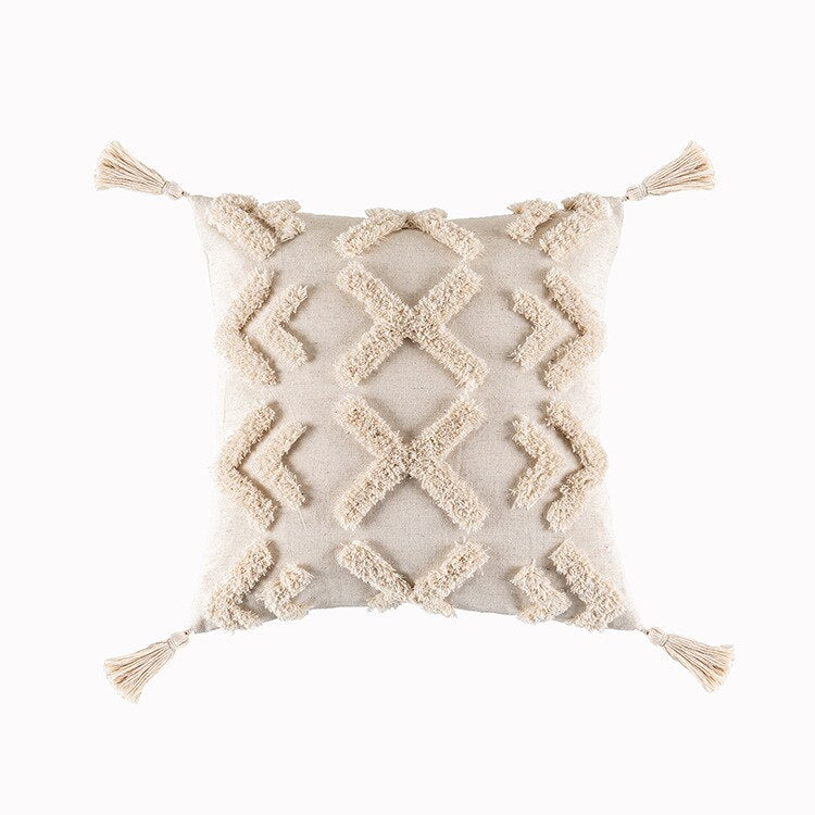 Tassels Cushion Cover 45x45cm Beige White Pillow Covers Decorative Pillow Case Square Home Boho Decor Macrame Pillowcase - V.I.P Digital Presence