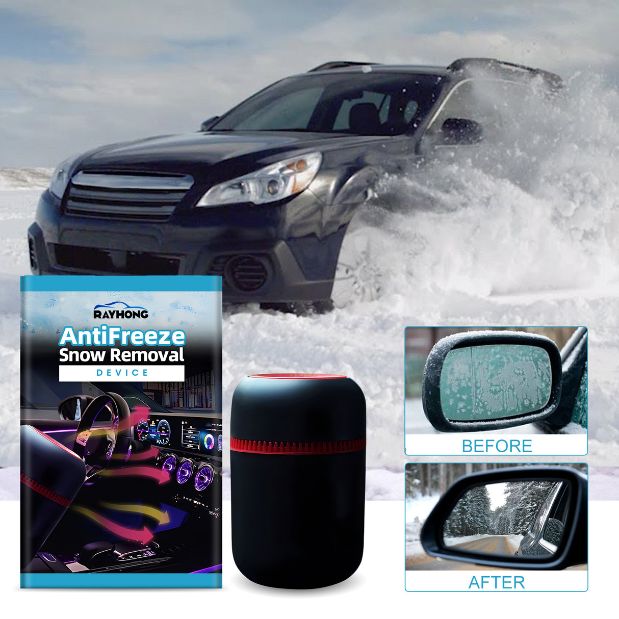 Snow Remover, Car Windshield Defogging Deicing Quick Snow Melting Portable Heater - V.I.P Digital Presence