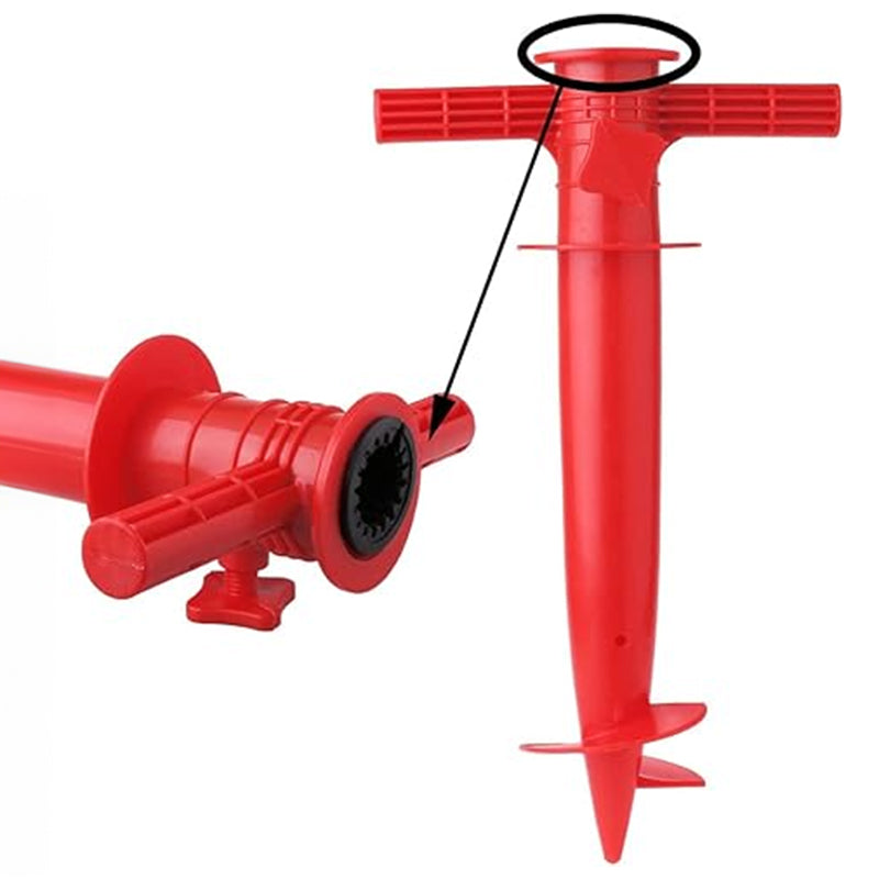 Plastic Adjustable Umbrella Base, Sun, Beach, Terrace, Sand, Ground Fixing Tools (Anchor Bracket, Spiral Tool, Tip Part), 1 Pc - V.I.P Digital Presence