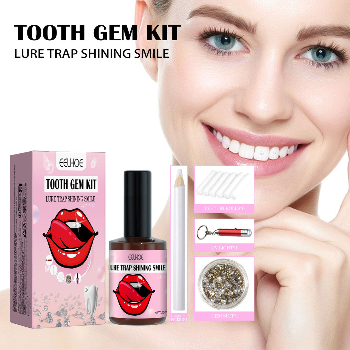 Teeth Gem Set, White Teeth Easy To Remove And Install Beautiful And Solid Gem Set - V.I.P Digital Presence
