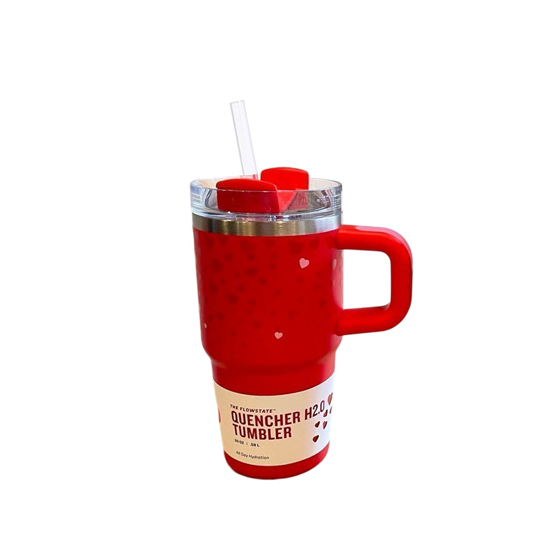 Valentine's Day - themed 5D - patterned love - heart thermos cup with cold - keeping function, made of 304 stainless steel - V.I.P Digital Presence