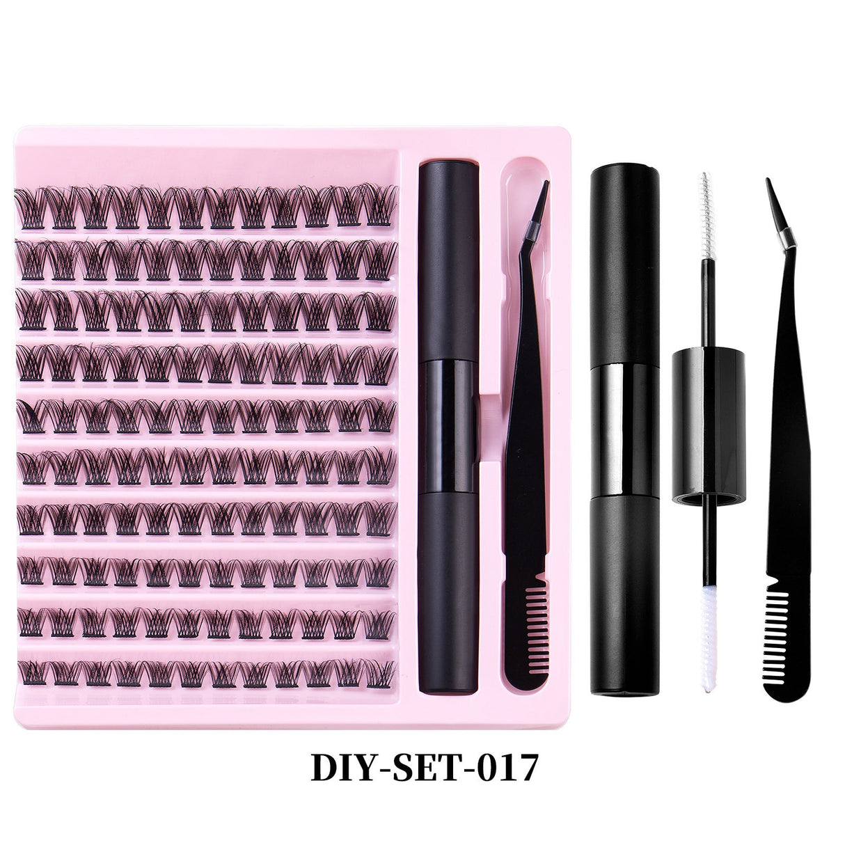 Eyelash DIY Eyelash Extensions Kit Private Label Lash Clusters DIY with Bond Seal Glue and Tweezers Set - V.I.P Digital Presence