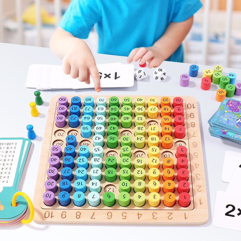 Children's early education puzzle multiplication mnemonic 1-100 hundred number board toy - V.I.P Digital Presence