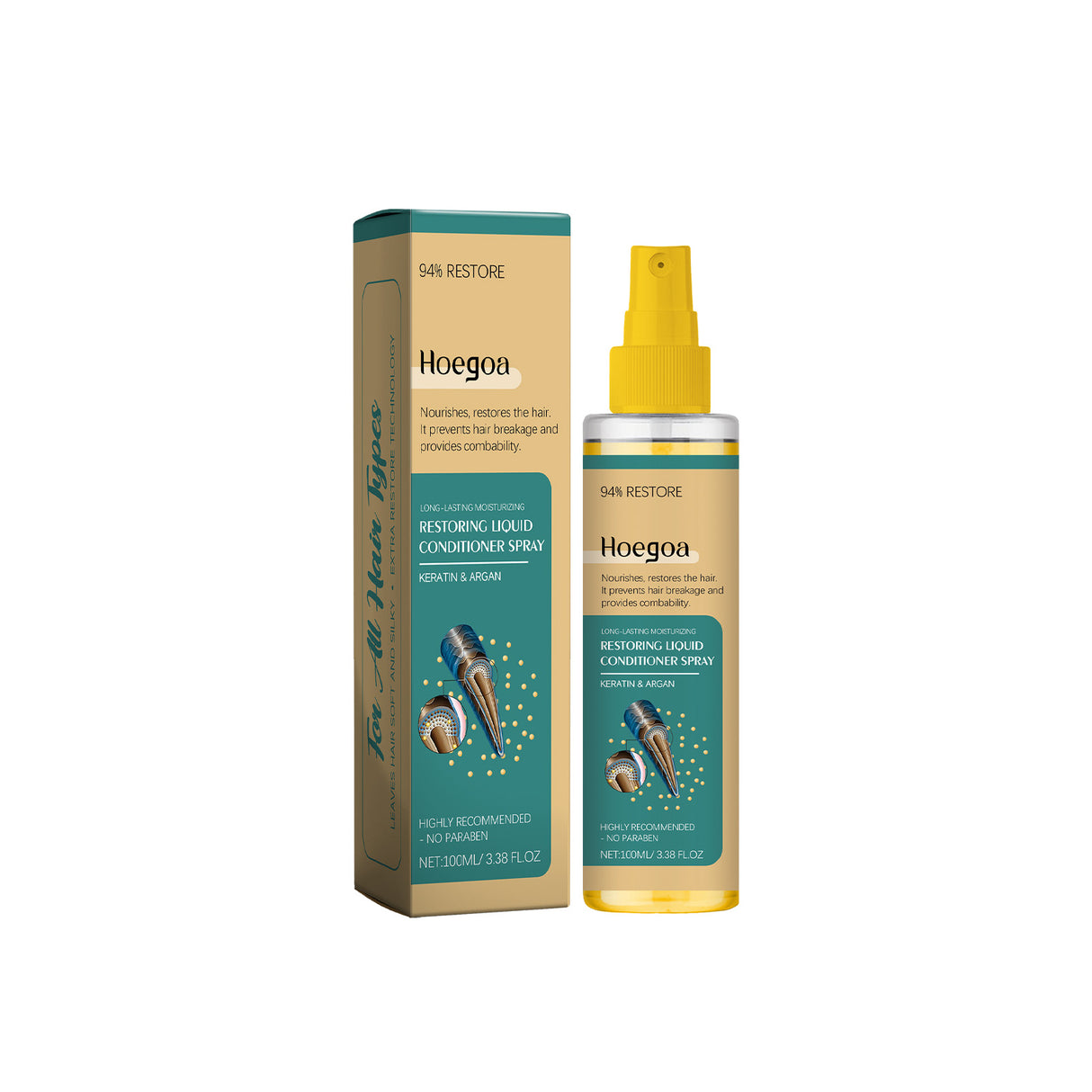 Argan Leave-In Hair Treatment Spray Moisturizes Split Hairs And Moisturizes Glossy Hair - V.I.P Digital Presence