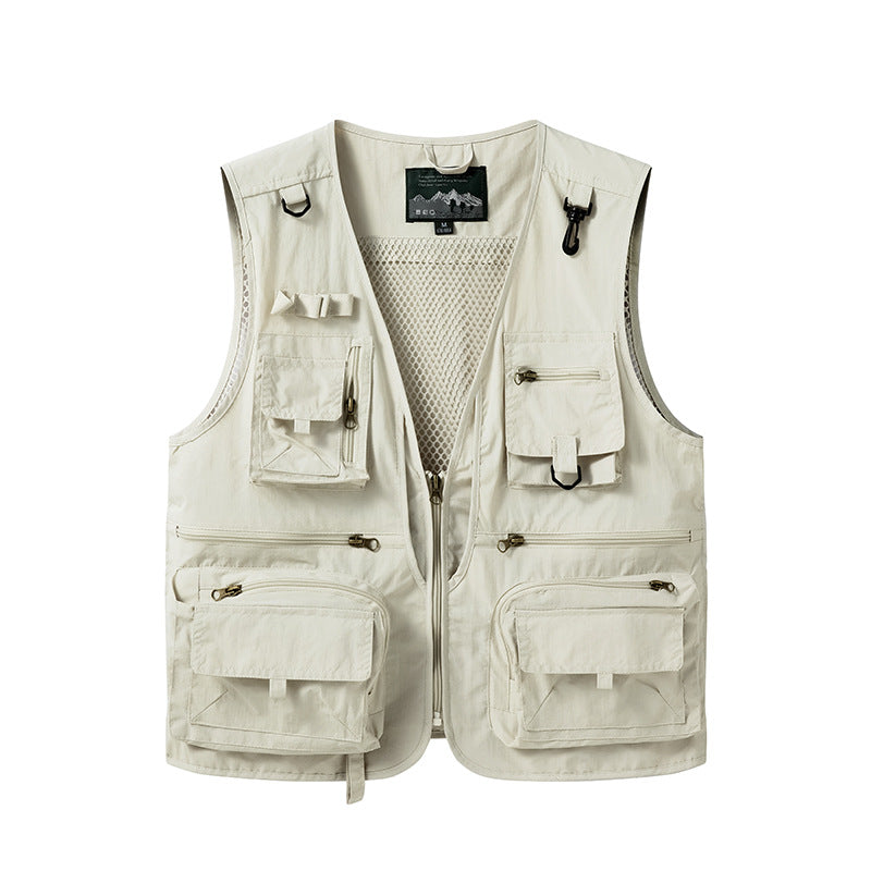 Men’s Summer Tactical Vest: 14-Pocket, Mesh, Ideal for Hiking, Fishing, Photography & Work - V.I.P Digital Presence