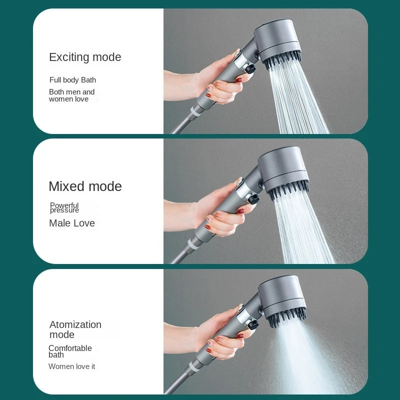 Supercharged Filter Spray Three-Speed Shower Nozzle Shower Shower Head Handheld Faucet - V.I.P Digital Presence