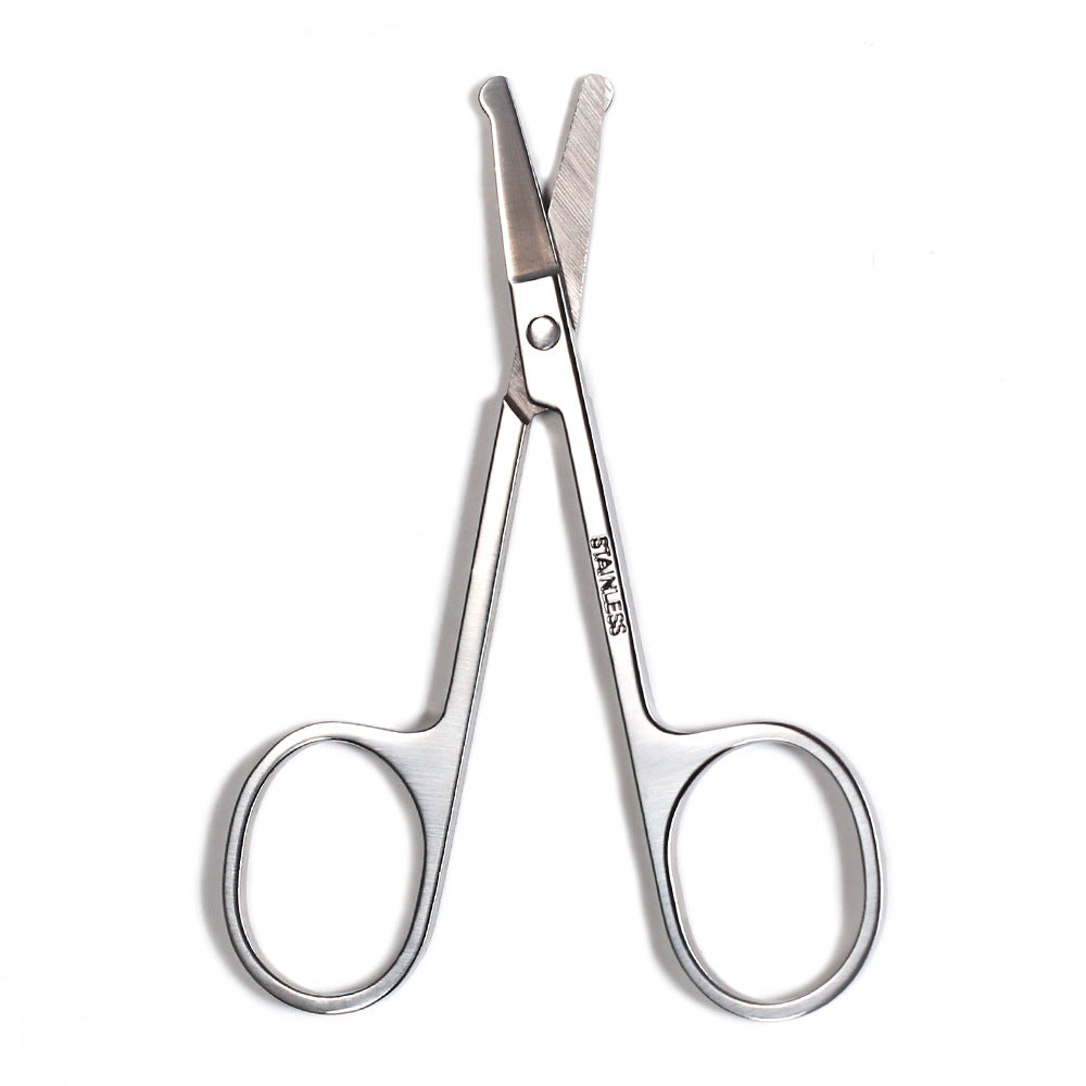 Silver Round Nose Nose Hair Trimmer 9cm Extra Facial Hair Beard Beard Eyebrows Stainless Steel Beauty Scissors - V.I.P Digital Presence