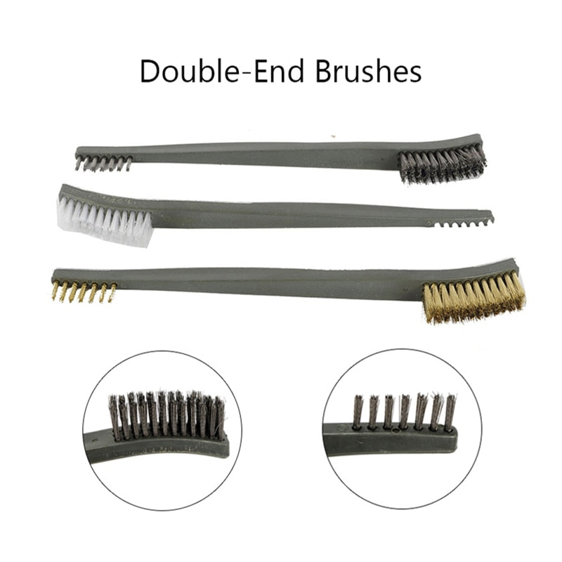 7pcs/Set 3pcs Steel Wire Brush + 4pcs Nylon Pick Set Universal Gun Hunting Cleaning Kit Tactical Rifle Pistol Gun Cleaning Tool - V.I.P Digital Presence